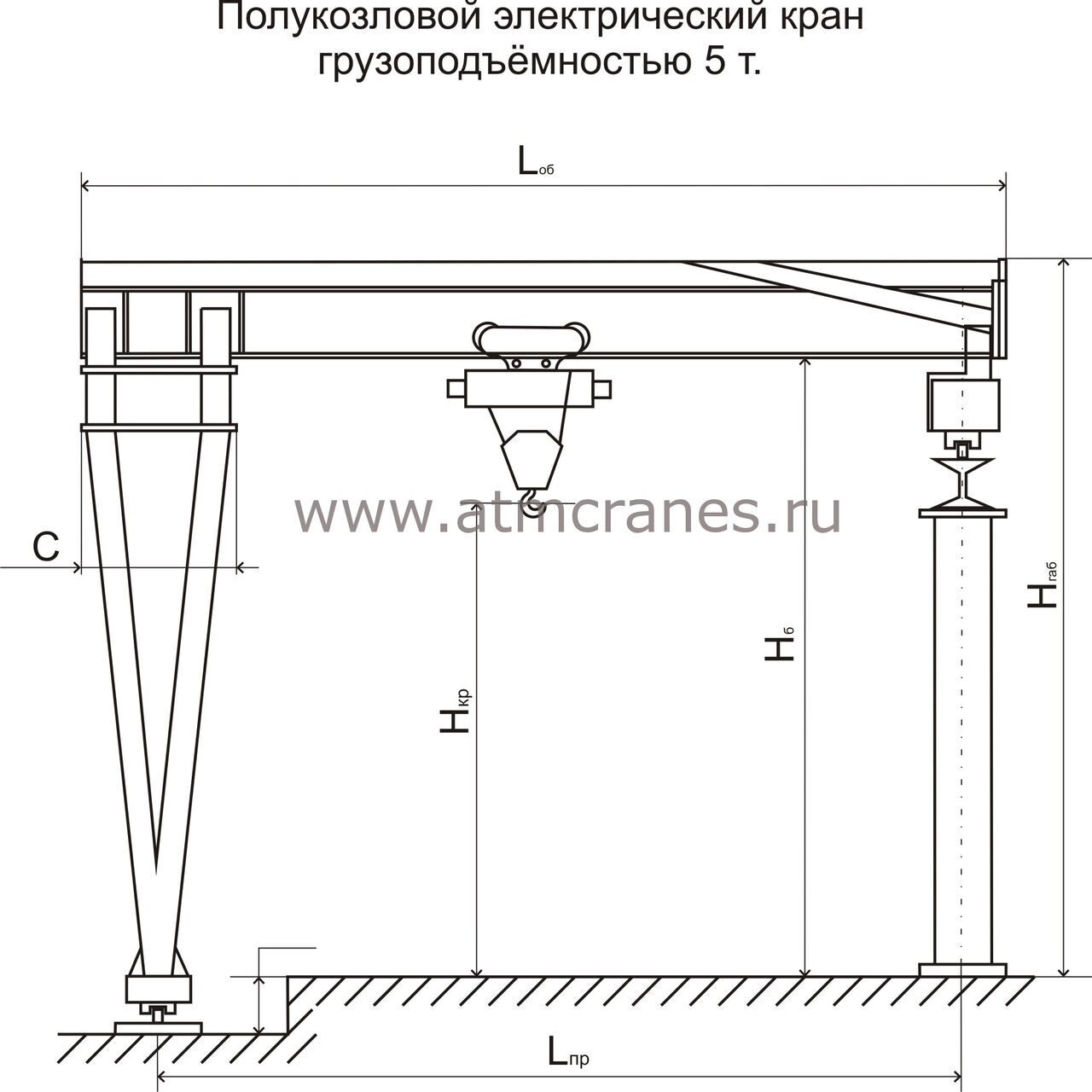 Полукозловой кран чертежи